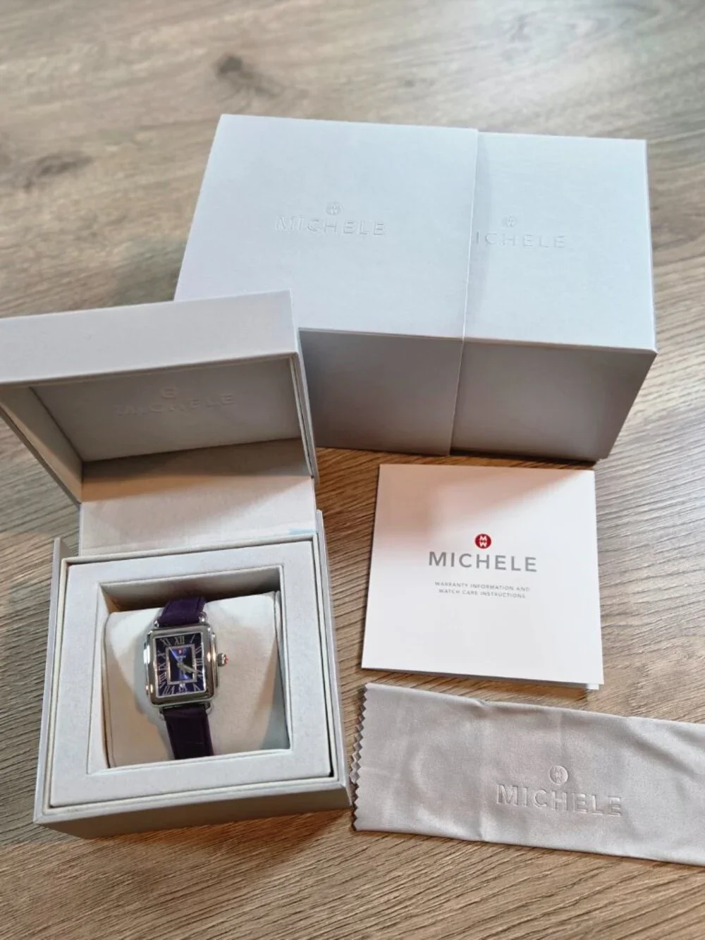 Michele Limited Edition Deco‎ Madison Blue .10CTTW Dia Watch w/Sapphire Crystal